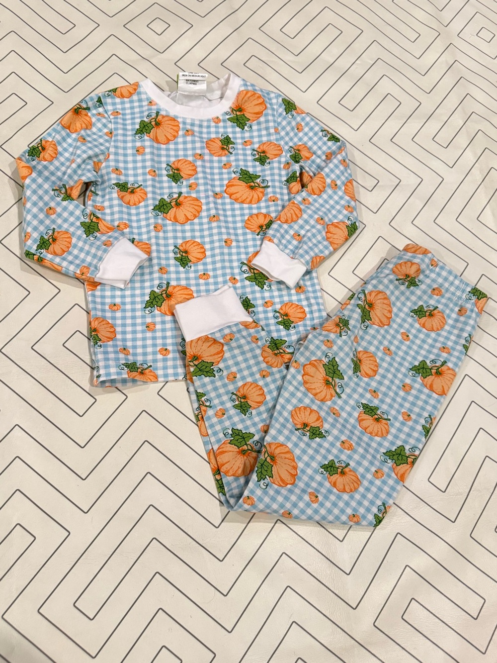 Classic Whimsy Checkered Pumpkin Pajama Set 6/8